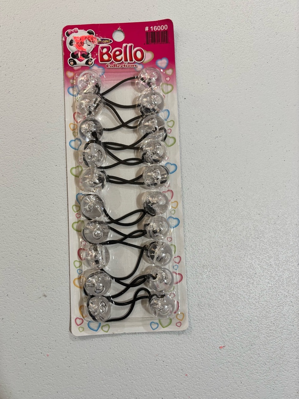 Kids Clear Bubble Hair Elastics with Black Bands knockers ponytail balls